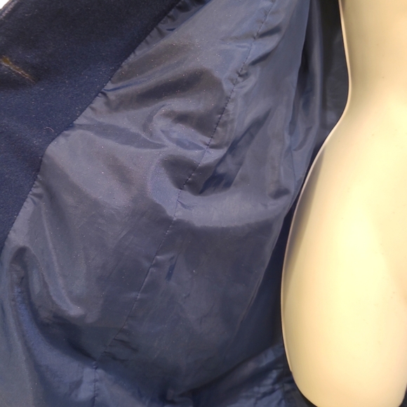 J Jill Wool Pea Coat Blue Lined and Button up size medium - Picture 4 of 8